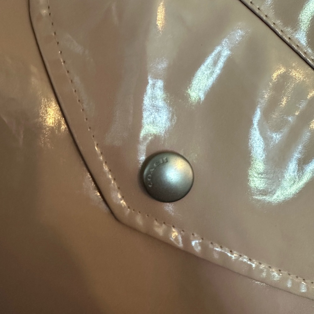 Coach Shiny Tan Hooded Raincoat - Picture 11 of 13